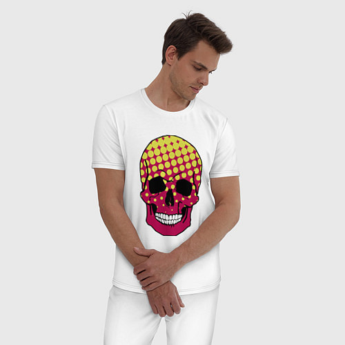 Мужская пижама Pop-art skull / Белый – фото 3