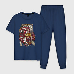 Пижама хлопковая мужская Магнус, цвет: тёмно-синий
