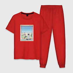 Пижама хлопковая мужская Йога Химэ и Какуси - Скрытые вещи, цвет: красный
