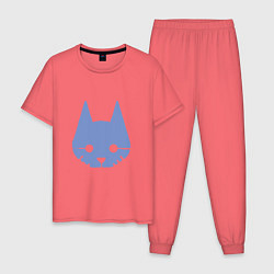 Пижама хлопковая мужская Stray Blue, цвет: коралловый