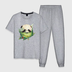 Мужская пижама Детёныш панды в гнезде из листьев