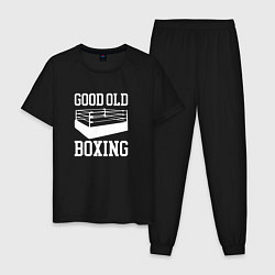 Пижама хлопковая мужская Good Old Boxing, цвет: черный