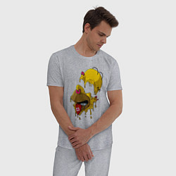 Пижама хлопковая мужская Гомер Симпсон - сюрреализм, цвет: меланж — фото 2