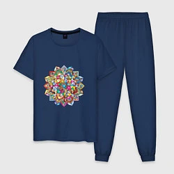 Пижама хлопковая мужская Цвета души, цвет: тёмно-синий