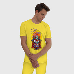 Пижама хлопковая мужская Драгоценный череп, цвет: желтый — фото 2