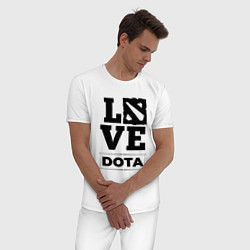 Пижама хлопковая мужская Dota love classic, цвет: белый — фото 2