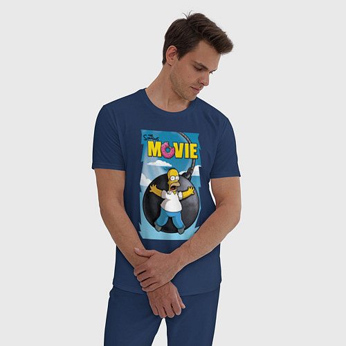 Мужская пижама The Simpsons movie - Гомер и бомба / Тёмно-синий – фото 3