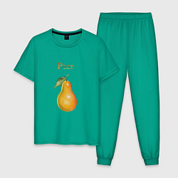 Пижама хлопковая мужская Pear груша, цвет: зеленый