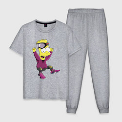 Мужская пижама Барт Симпсон в прыжке