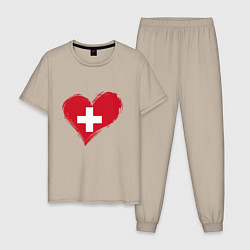 Мужская пижама Сердце - Швейцария