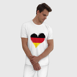 Пижама хлопковая мужская Сердце - Германия, цвет: белый — фото 2