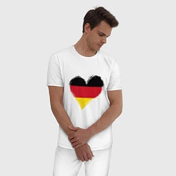Пижама хлопковая мужская Сердце - Германия, цвет: белый — фото 2