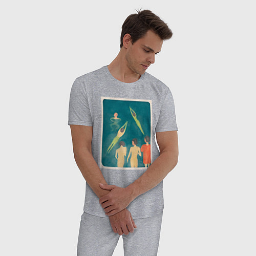 Мужская пижама Купающиеся мальчики Эвард Мунк 1896 / Меланж – фото 3