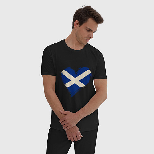 Мужская пижама Сердце - Шотландия / Черный – фото 3
