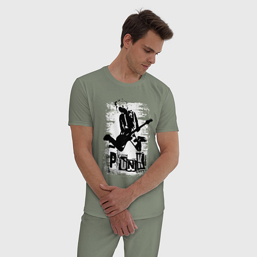 Мужская пижама Punk jump / Авокадо – фото 3