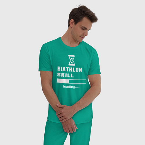 Мужская пижама Загрузка навыка биатлона / Зеленый – фото 3