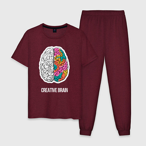 Мужская пижама Creative Brain / Меланж-бордовый – фото 1