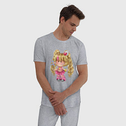 Пижама хлопковая мужская Маленькая блондинка принцесса, цвет: меланж — фото 2