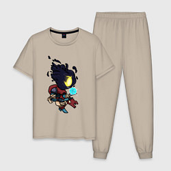 Пижама хлопковая мужская Безымянный герой арт, цвет: миндальный