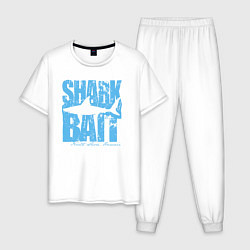Пижама хлопковая мужская Наживка для акулы, цвет: белый