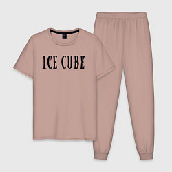 Пижама хлопковая мужская Ice Cube - logo, цвет: пыльно-розовый