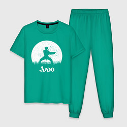 Пижама хлопковая мужская Дзюдо солнце, цвет: зеленый