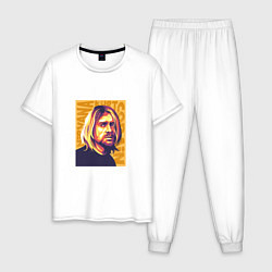 Пижама хлопковая мужская Nirvana - Cobain, цвет: белый