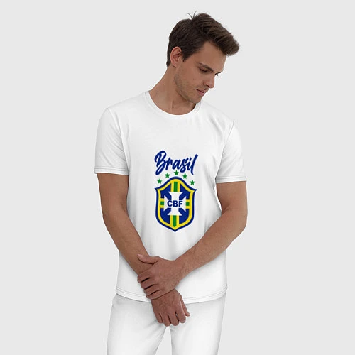 Мужская пижама Brasil Football / Белый – фото 3