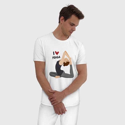 Мужская пижама Я люблю йогу / Белый – фото 3