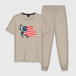 Мужская пижама Американский футбол с флагом США