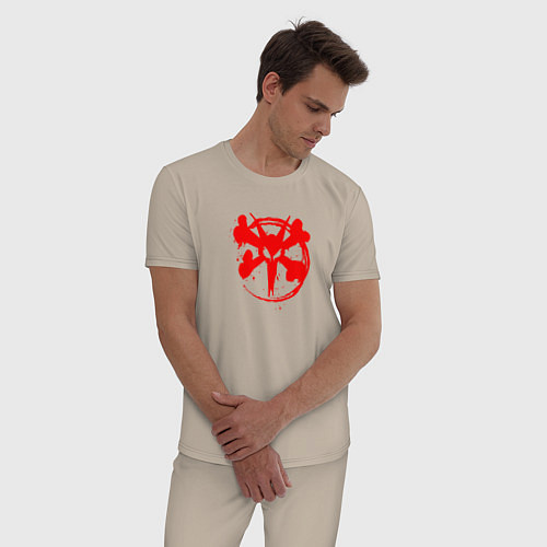 Мужская пижама Bones logo / Миндальный – фото 3