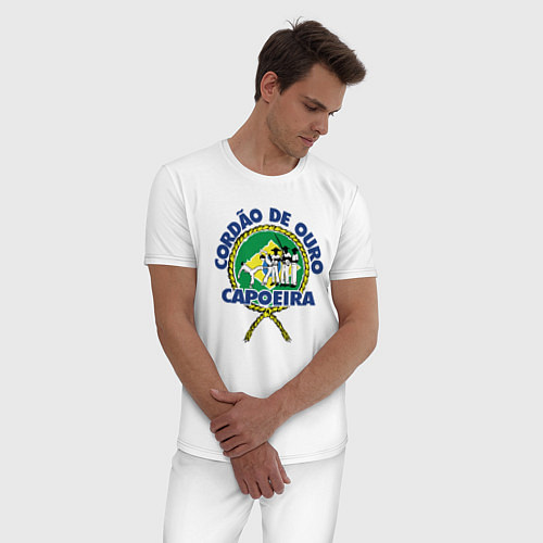 Мужская пижама Cordao de ouro Capoeira flag of Brazil / Белый – фото 3