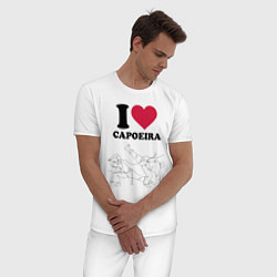 Пижама хлопковая мужская I love Capoeira - Battle line graph, цвет: белый — фото 2