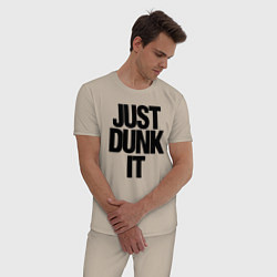 Пижама хлопковая мужская Just Dunk It, цвет: миндальный — фото 2