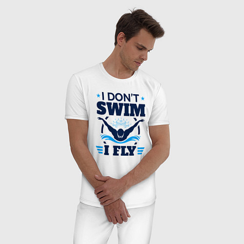 Мужская пижама Я не плаваю я летаю / Белый – фото 3