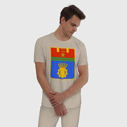 Пижама хлопковая мужская Герб Волгограда, цвет: миндальный — фото 2