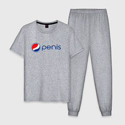 Пижама хлопковая мужская Penis, цвет: меланж