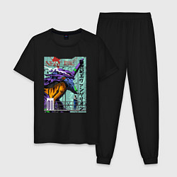 Пижама хлопковая мужская EVA 01 Poster - Evangelion, цвет: черный