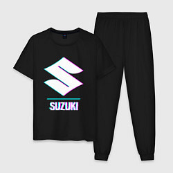 Мужская пижама Значок Suzuki в стиле glitch