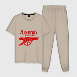 Пижама хлопковая мужская Arsenal: The gunners, цвет: миндальный