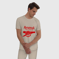 Пижама хлопковая мужская Arsenal: The gunners, цвет: миндальный — фото 2