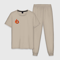 Пижама хлопковая мужская Lina fire Dota 2, цвет: миндальный