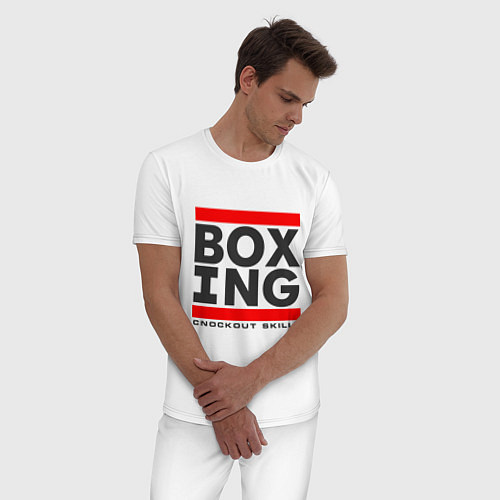 Мужская пижама Boxing knockout skills / Белый – фото 3