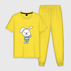 Пижама хлопковая мужская Hello - Rabbit, цвет: желтый
