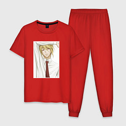 Пижама хлопковая мужская Уильям Джеймс Мориарти, цвет: красный