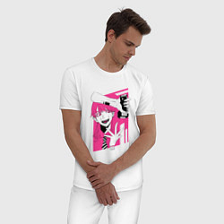 Пижама хлопковая мужская Санзу, цвет: белый — фото 2