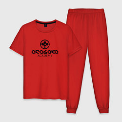 Пижама хлопковая мужская Cyberpunk - Arasaka Academy, цвет: красный