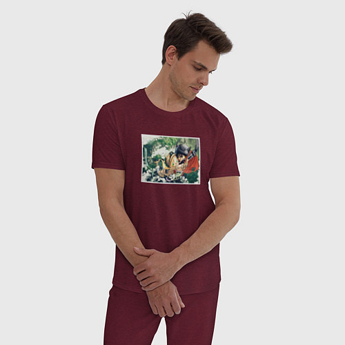 Мужская пижама Рико и Рэг / Меланж-бордовый – фото 3