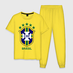 Пижама хлопковая мужская Brasil CBF, цвет: желтый