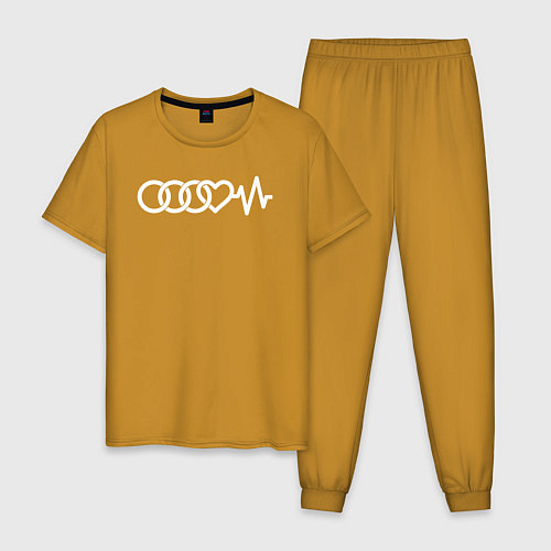 Мужская пижама Люблю свою Audi / Горчичный – фото 1